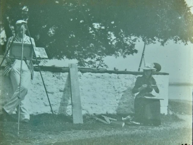 6. Philip T. Gilchrist and his sister Theo painting at SP. A George Gilchrist the younger photo courtesy of the Gilchrist family.
