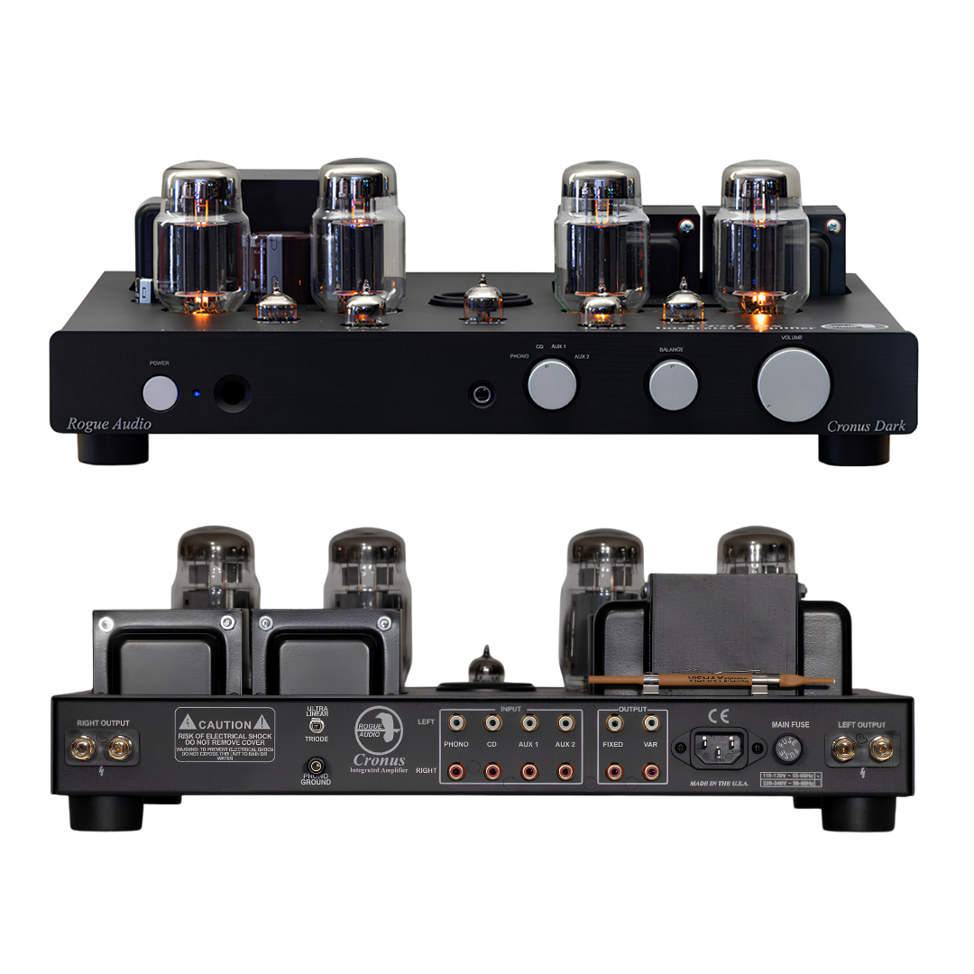 Rogue Audio Cronus Magnum III 100 Watt Per Channel Tube Integrated Amplifier front and back