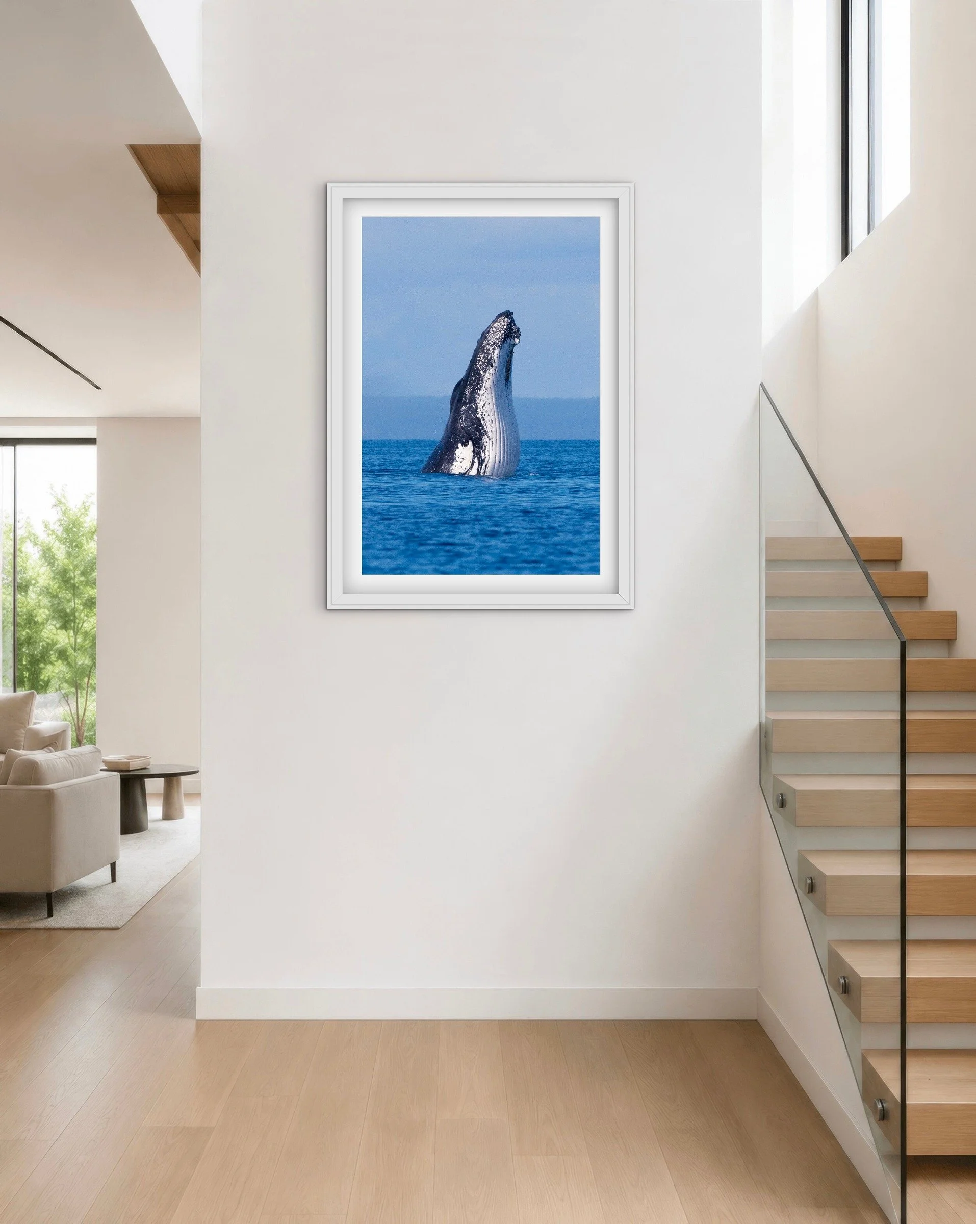 Room mock-up showing Spy Hop as framed wall art.