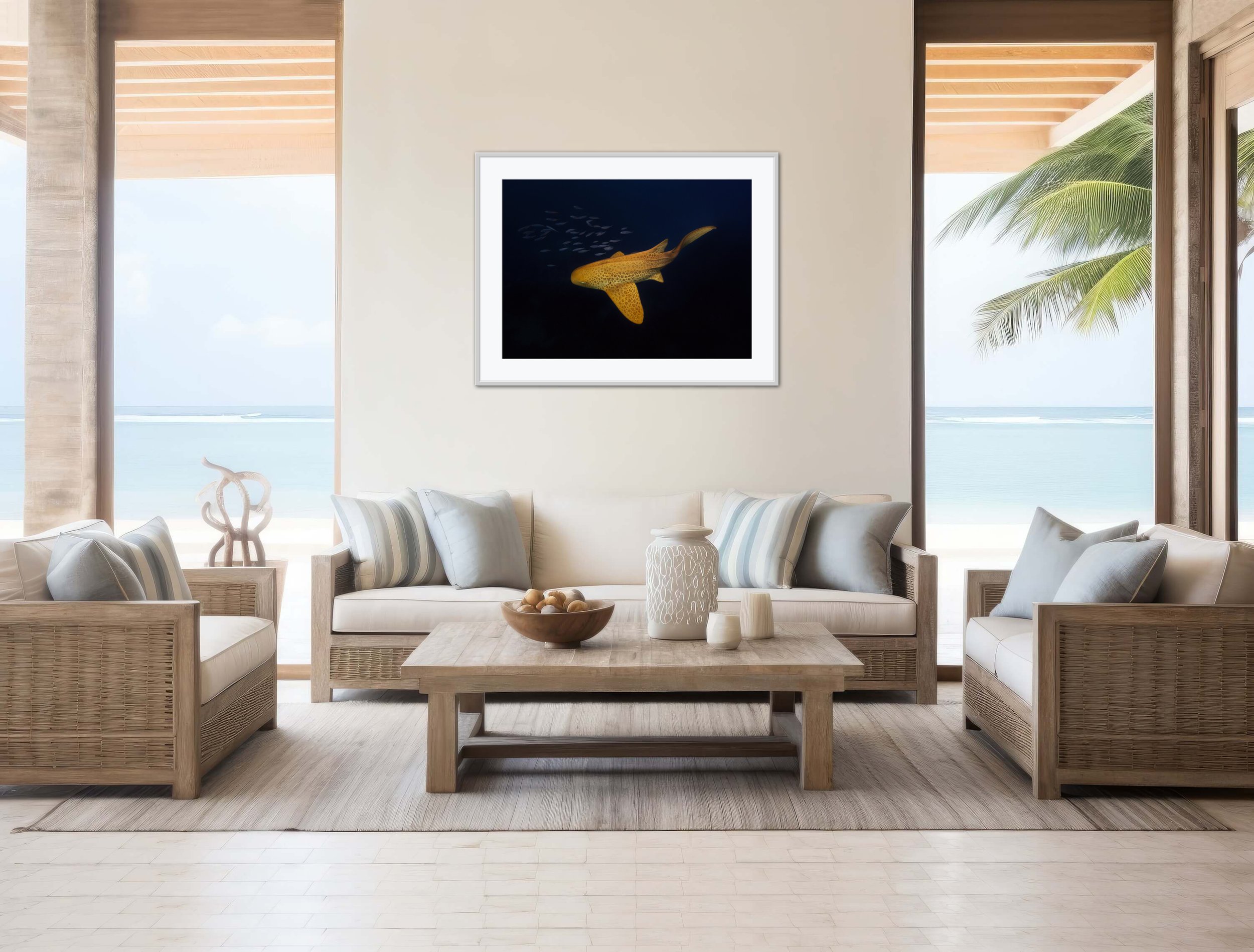 leopard-shark-framed-art-beach-house.jpeg