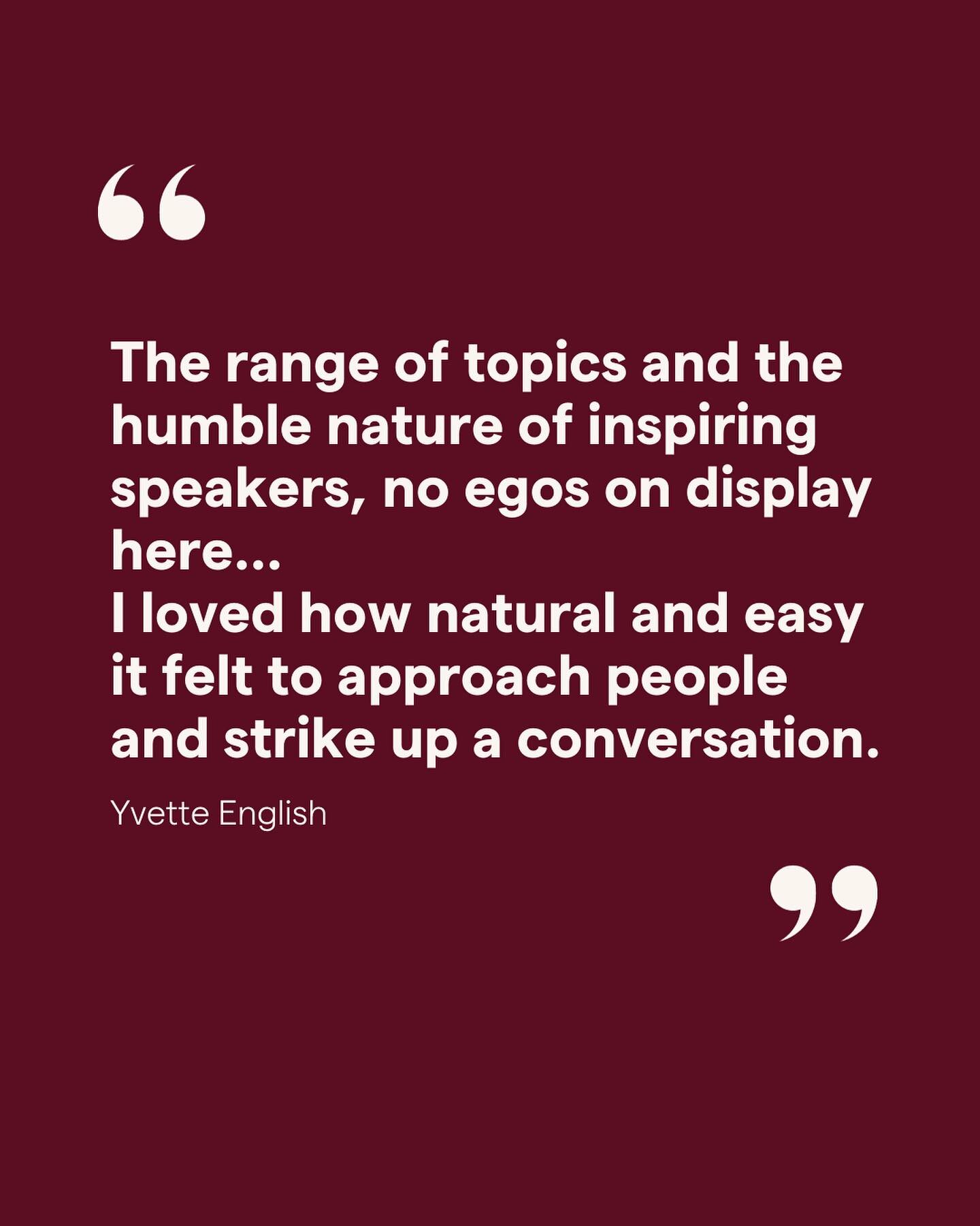 Thanks&nbsp;Yvette English&nbsp;for sharing your feedback about your experience at Purpose 2023. &quot;The range of topics and humble nature of inspiring speakers, no egos on display here... I loved how natural and easy it felt to approach people and