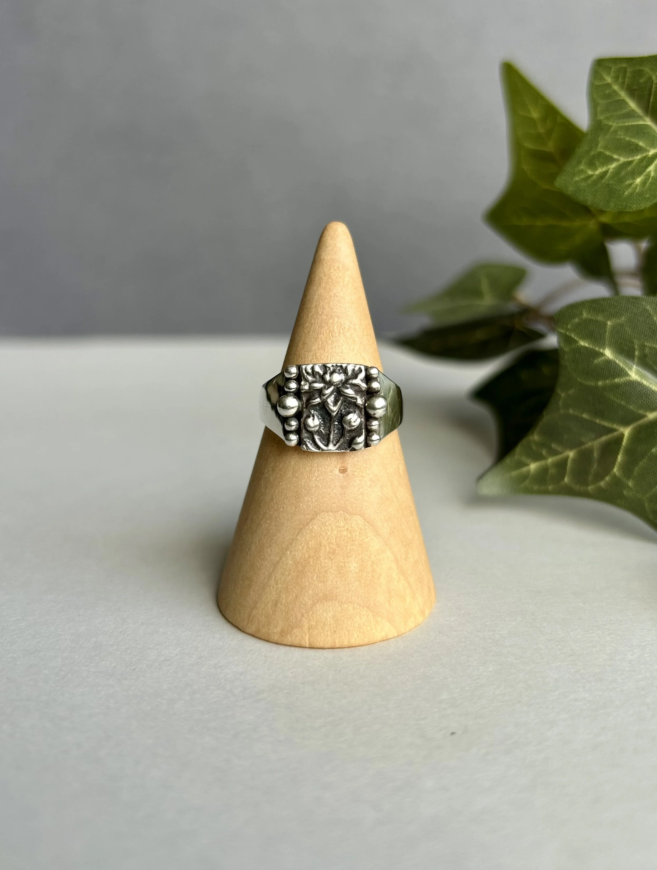 Sandcasted Flower Ring