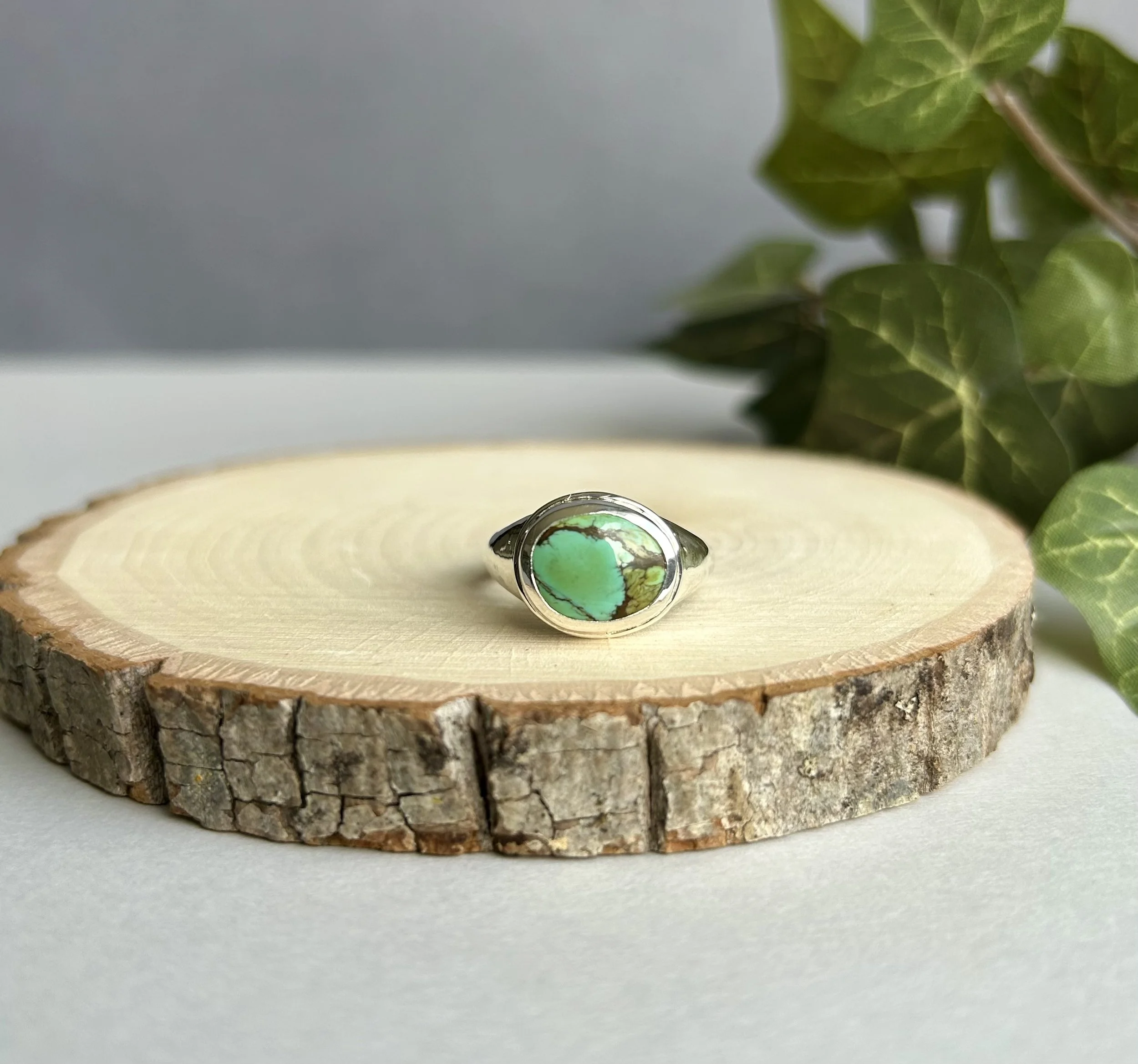 Sandcast Turquoise Ring