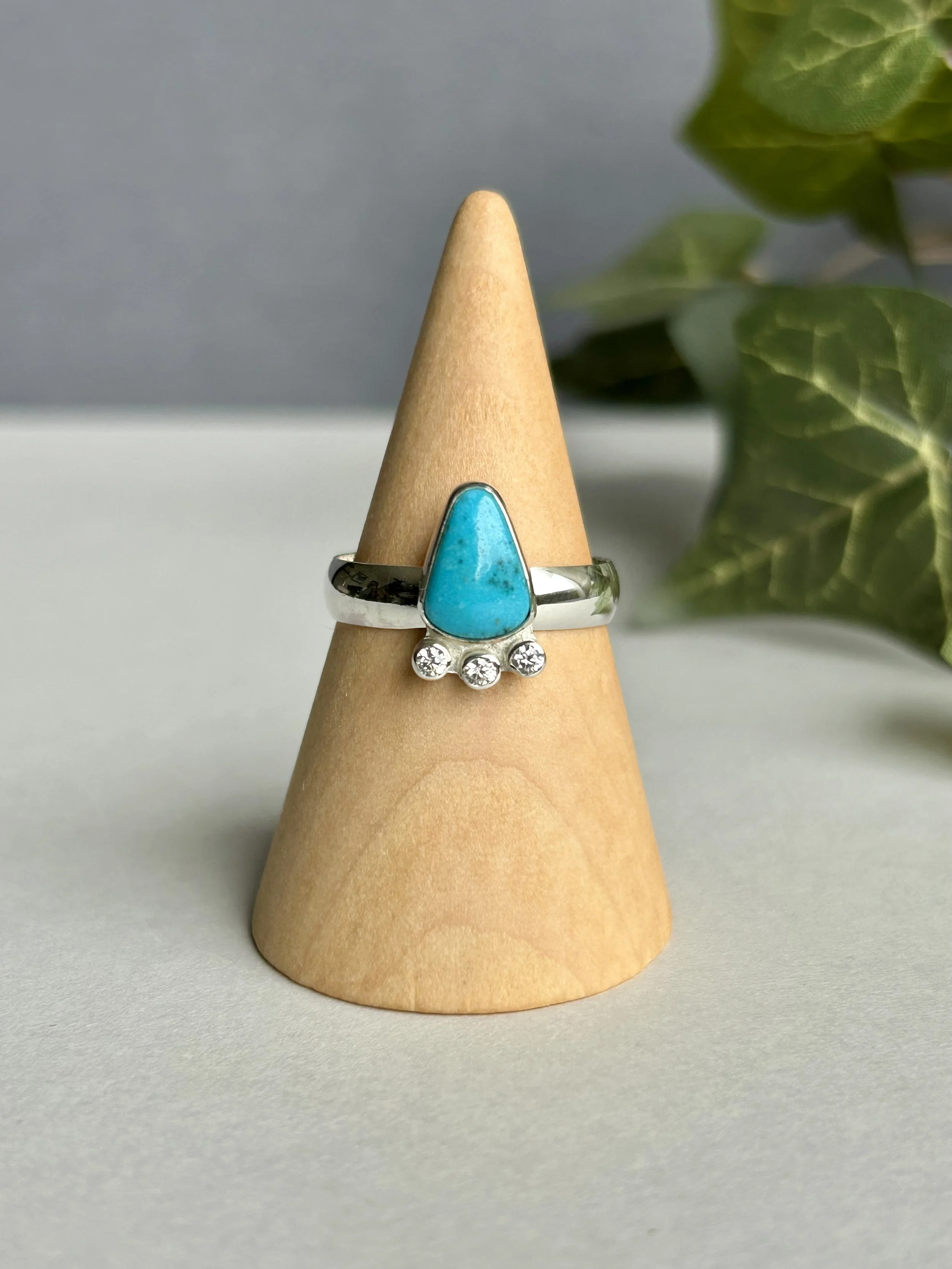 Turquoise 3-Stone Accent Ring