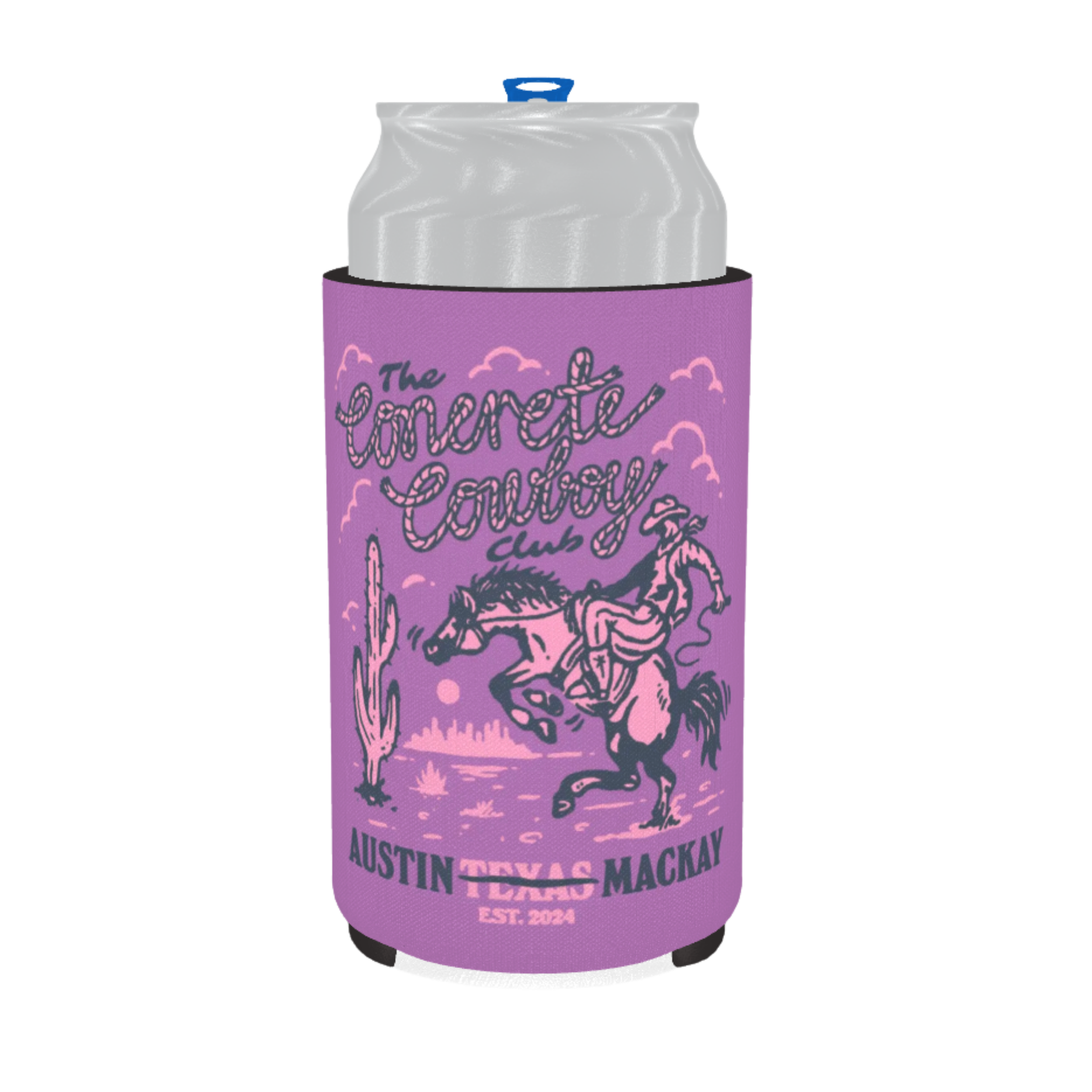 Concrete Cowboy Club - Purple Stubby Cooler