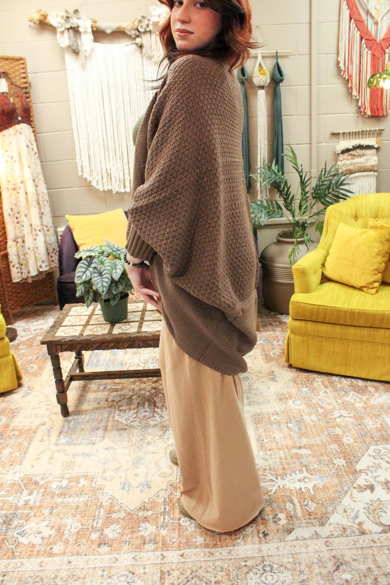 Bat Sleeve Knit Cardigan