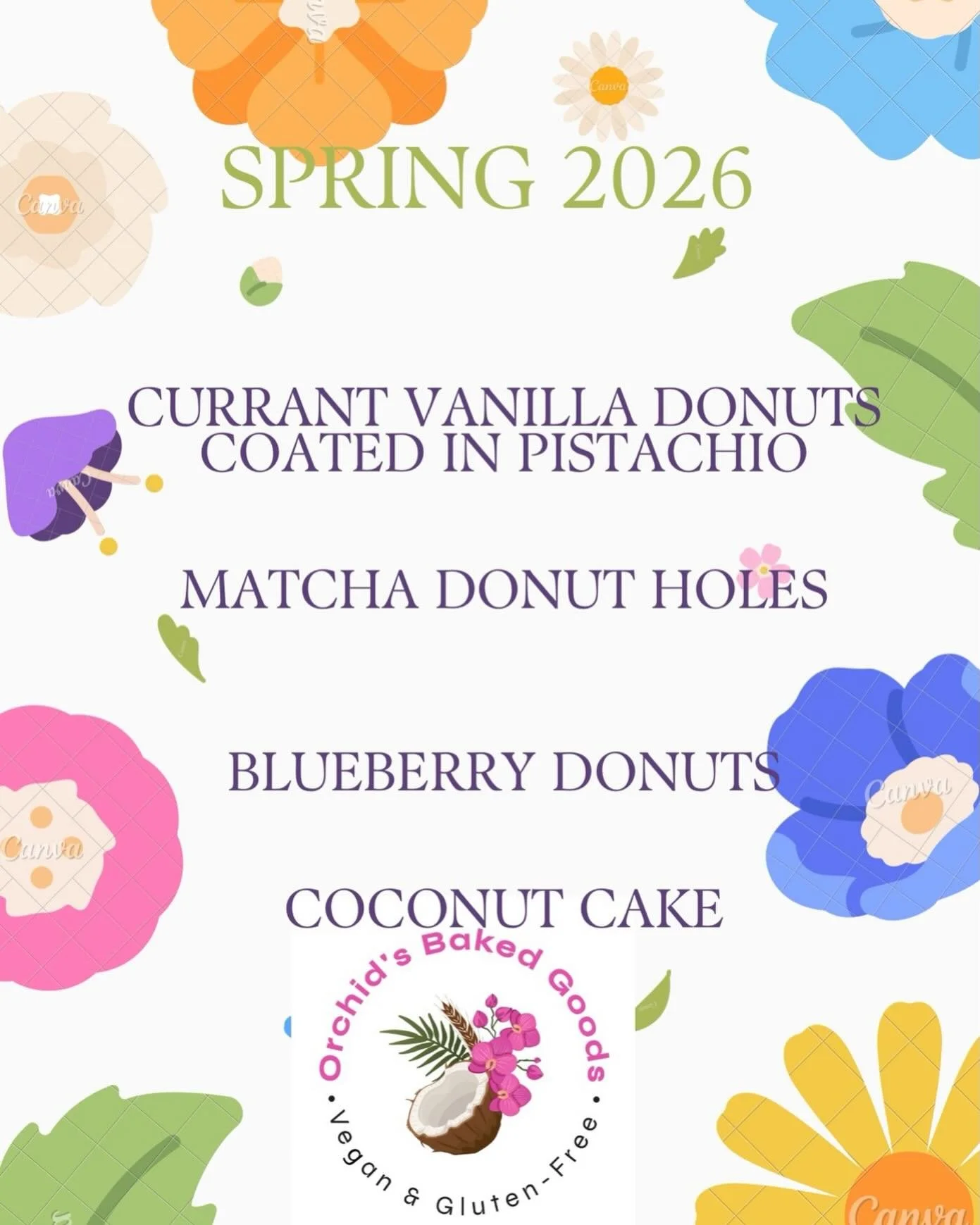 Spring menu 2026 🌸🌺🌷🌼🥥🥥🥥🥥 variety #glutenfree #vegan