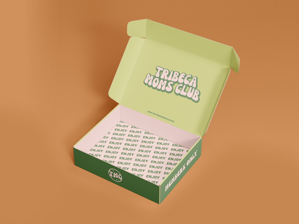 A lime green mailer box with the logo