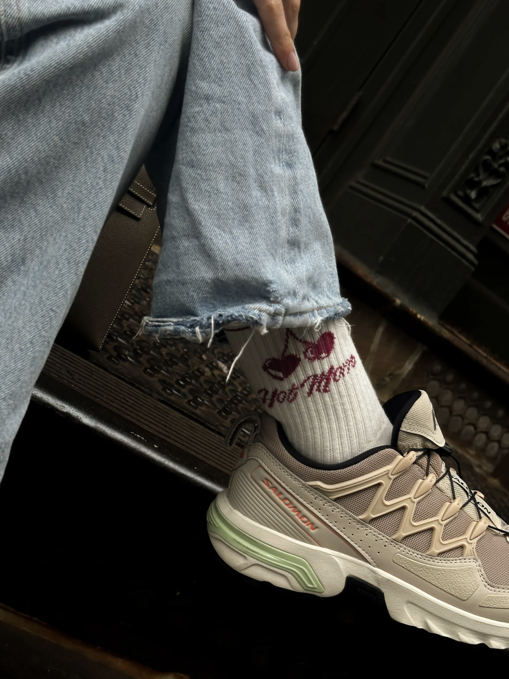 The Hot Mom socks with sneakers