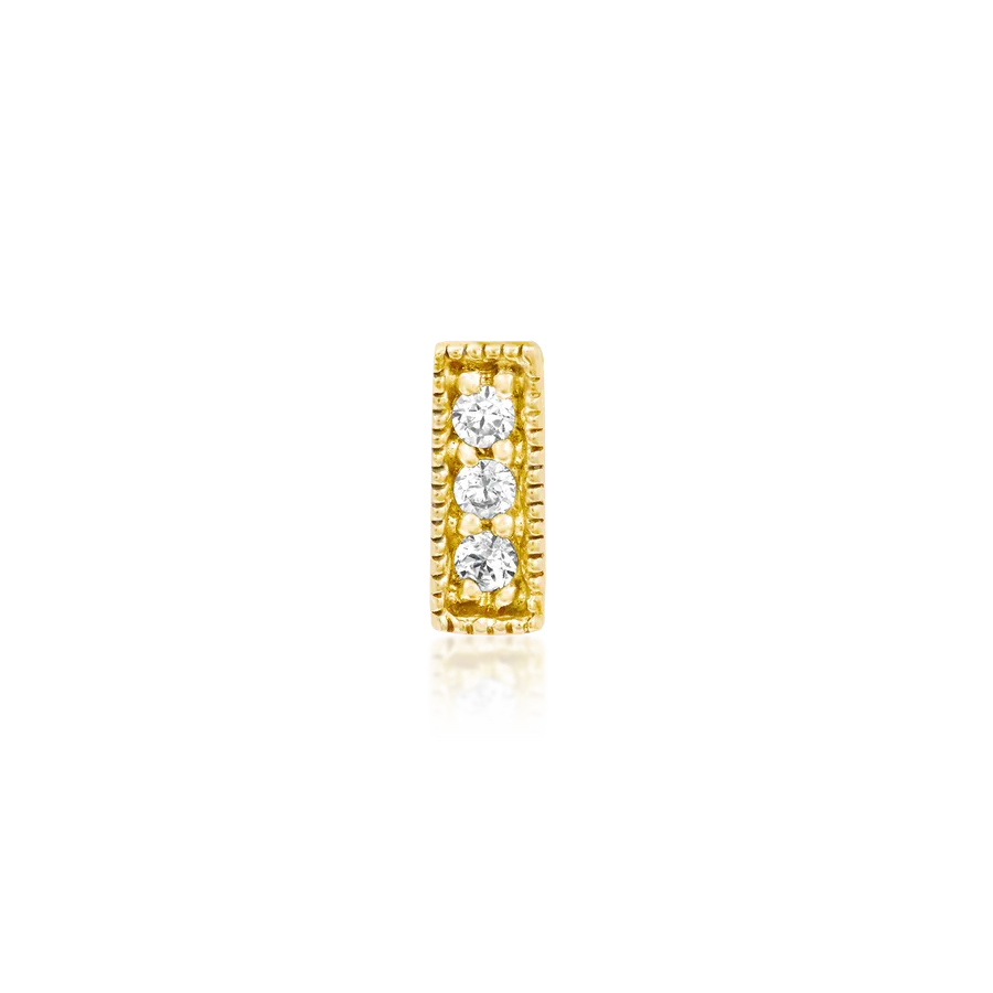 Junipurr - 3 Gem Millgrain CZ Bar