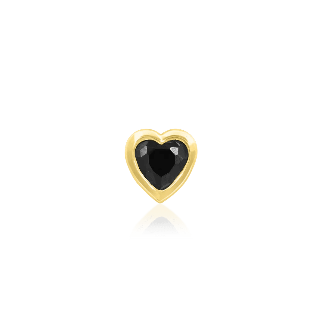 Junipurr - Black CZ Bezel Heart