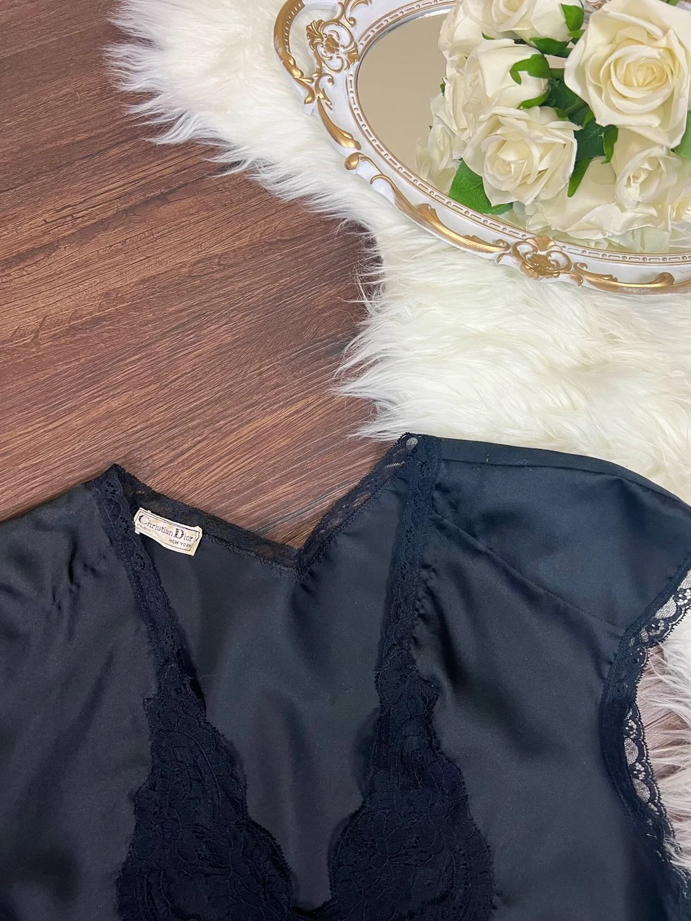 Vintage Christian Dior Black Camisole Top (S/M) — VENOM/SWEET