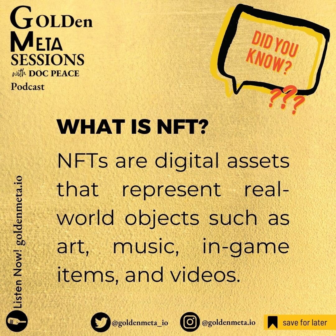 Did you know what is NFT?
NFTs are digital assets that represent real-world objects such as art, music, in-game items, and videos.

If you want to learn more Listen now &amp; Turn Notifications ON to grab your dose of inspo &amp; achieve our own vers