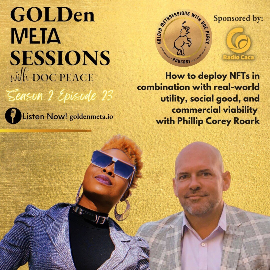In this episode, Phillip Corey Roark shares his GOLDen insights on How to deploy NFTs In combination with real-world utility, social good, and commercial viability. Listen to GOLDen Metasessions with @metadocpeace at goldenmeta.io Podcast.
https://bi