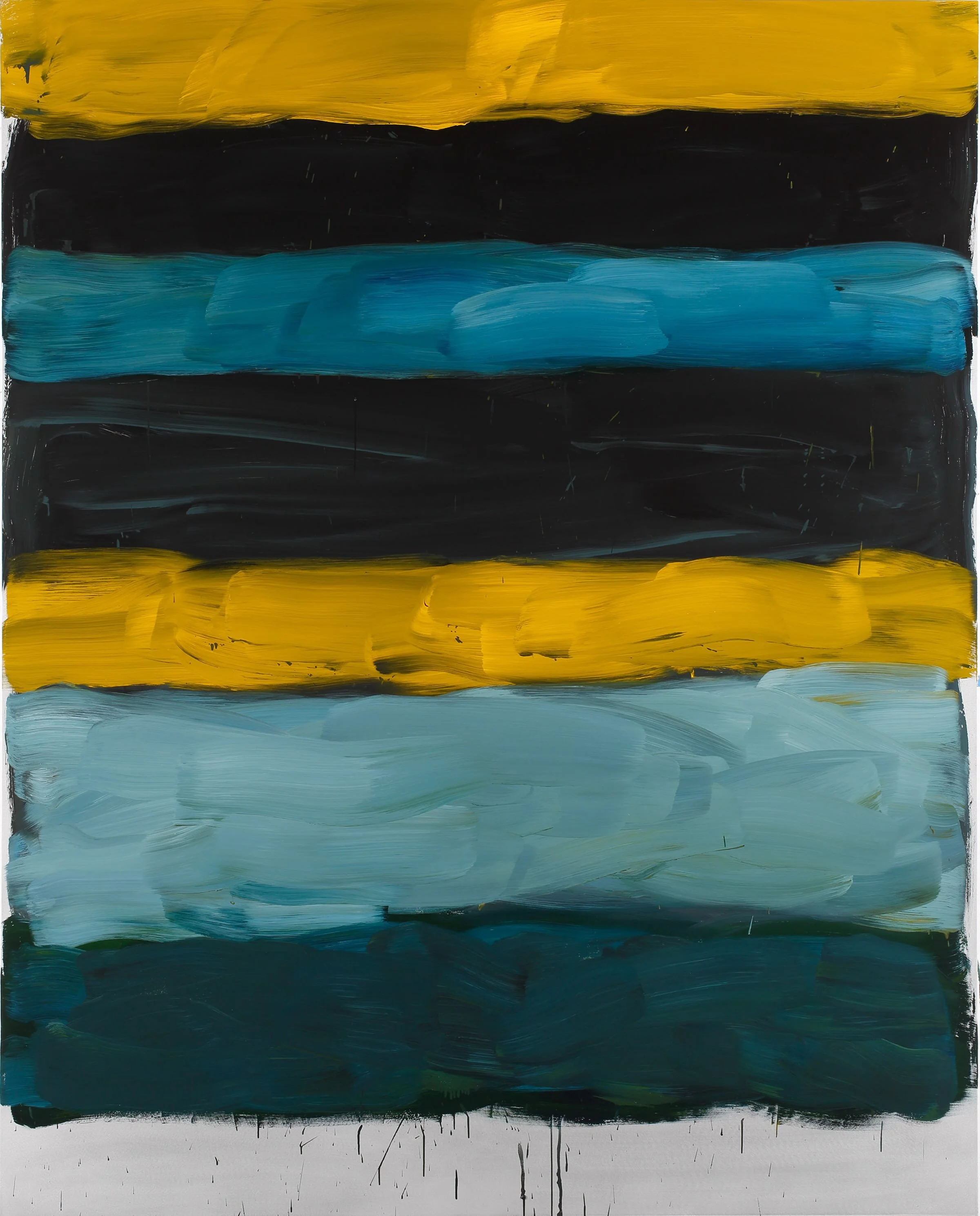 &ldquo;I think of land, sea, sky. And they always make a massive connection. I try to paint this, this sense of the elemental coming together of land and sea, sky and land&hellip;stacked in horizon lines endlessly beginning and ending&hellip;&rdquo;
