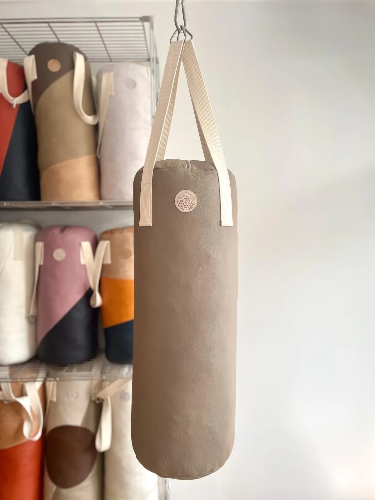 Leather punching bag JUNIOR - Taupe (Limited Edition)