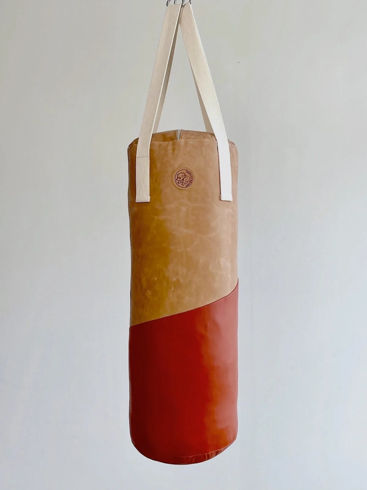 FITNESS leather punching bag - cognac & rust red (limited edition)
