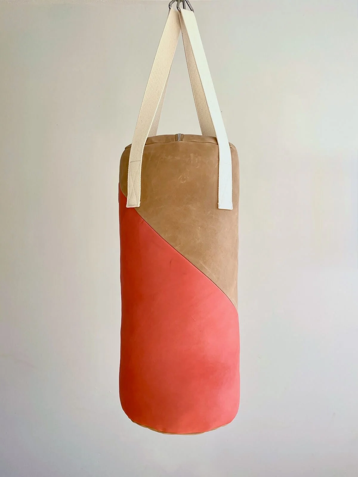 Leather punching bag JUNIOR - Blush & Cognac (Limited Edition)