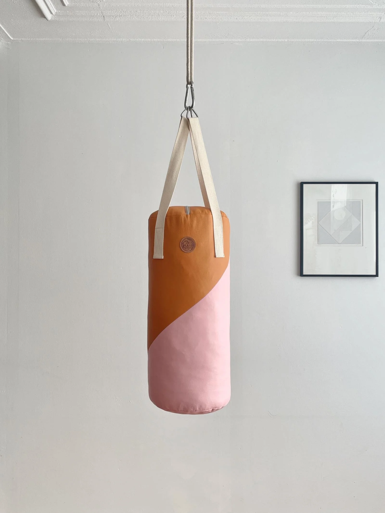 Boxsack aus Leder JUNIOR - Rosa  & Burnt Orange