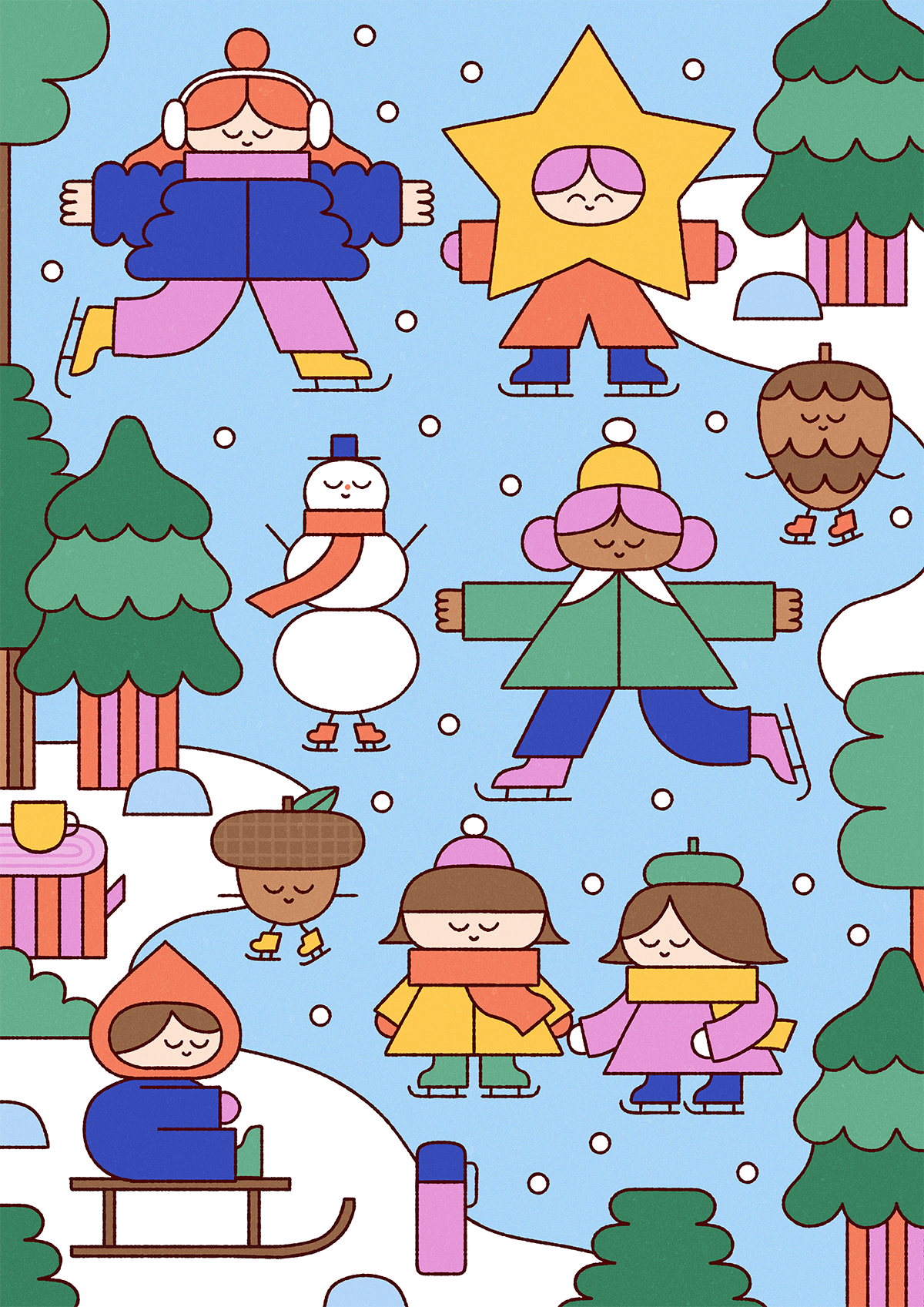 Winter Wonderland | Editorial Illustration | Personal Project

Character-driven seasonal scene demonstrating narrative storytelling for children's magazines and campaigns. Features multiple character interactions, atmospheric depth, and cohesive wint