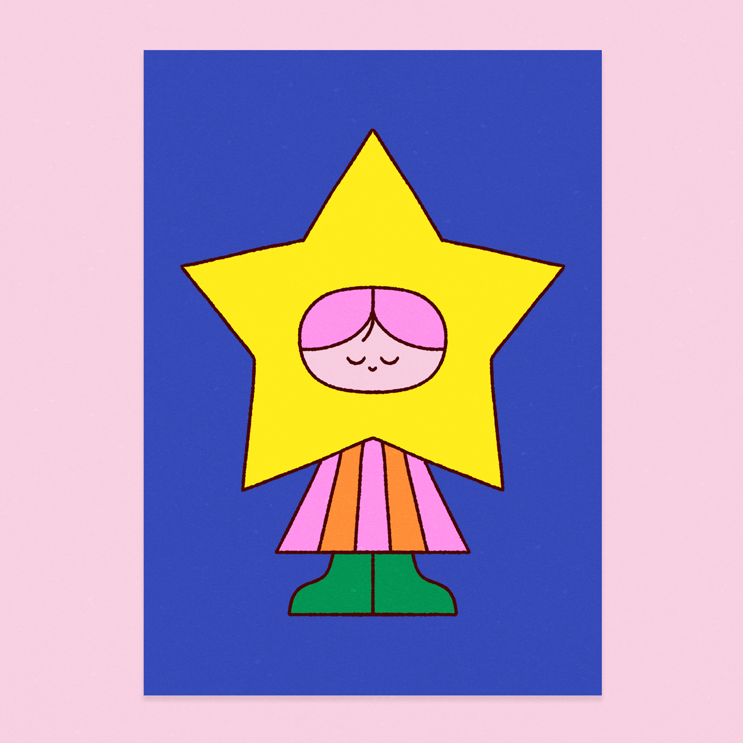 star girl postcard