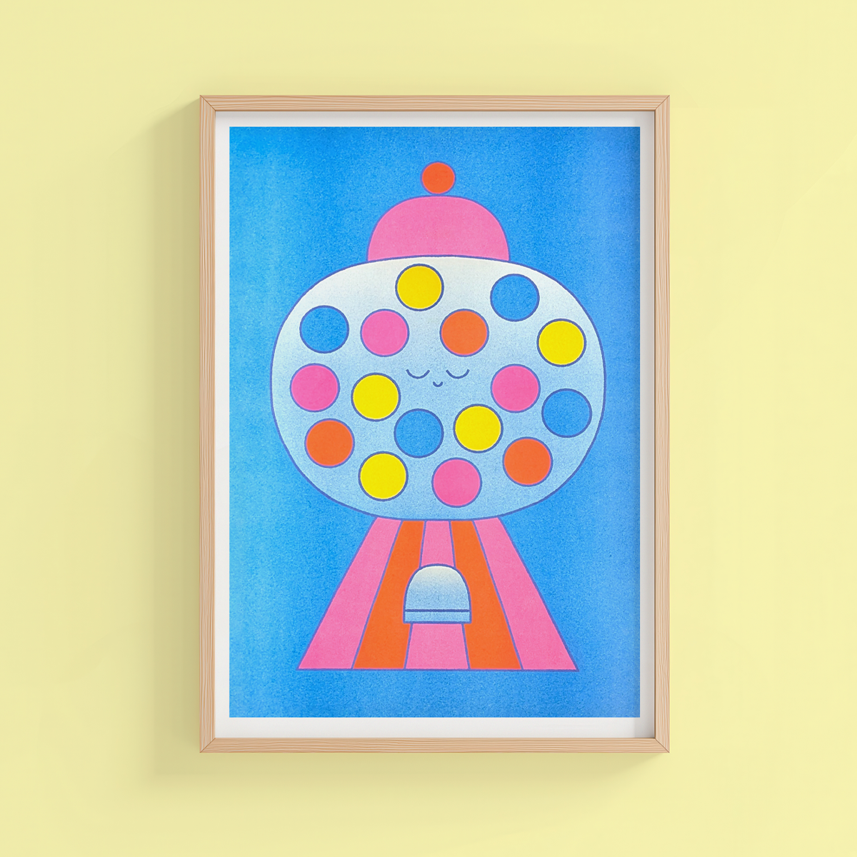 risograph print of a gumball machine (A3 42 x 29 cm)