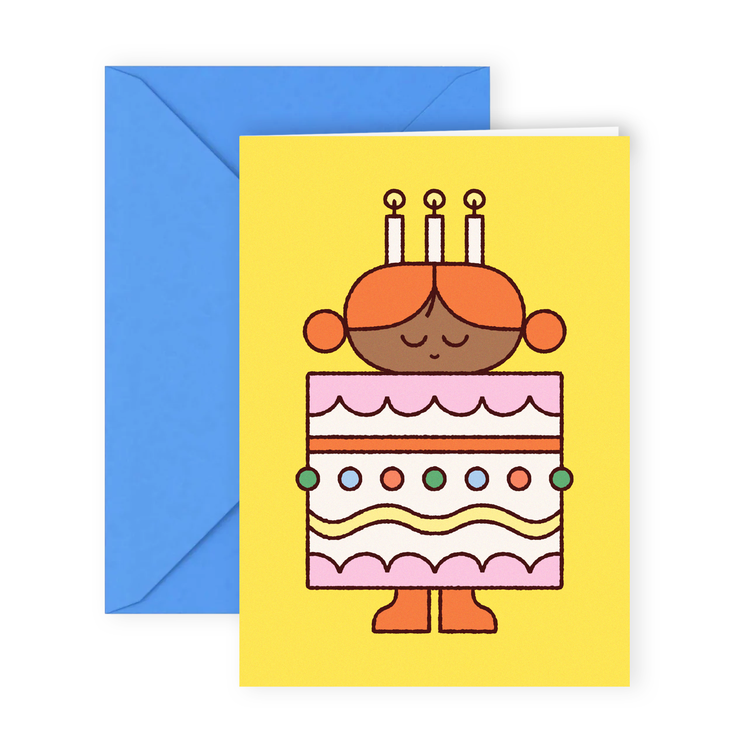 birthday card yellow cake (a6 format)