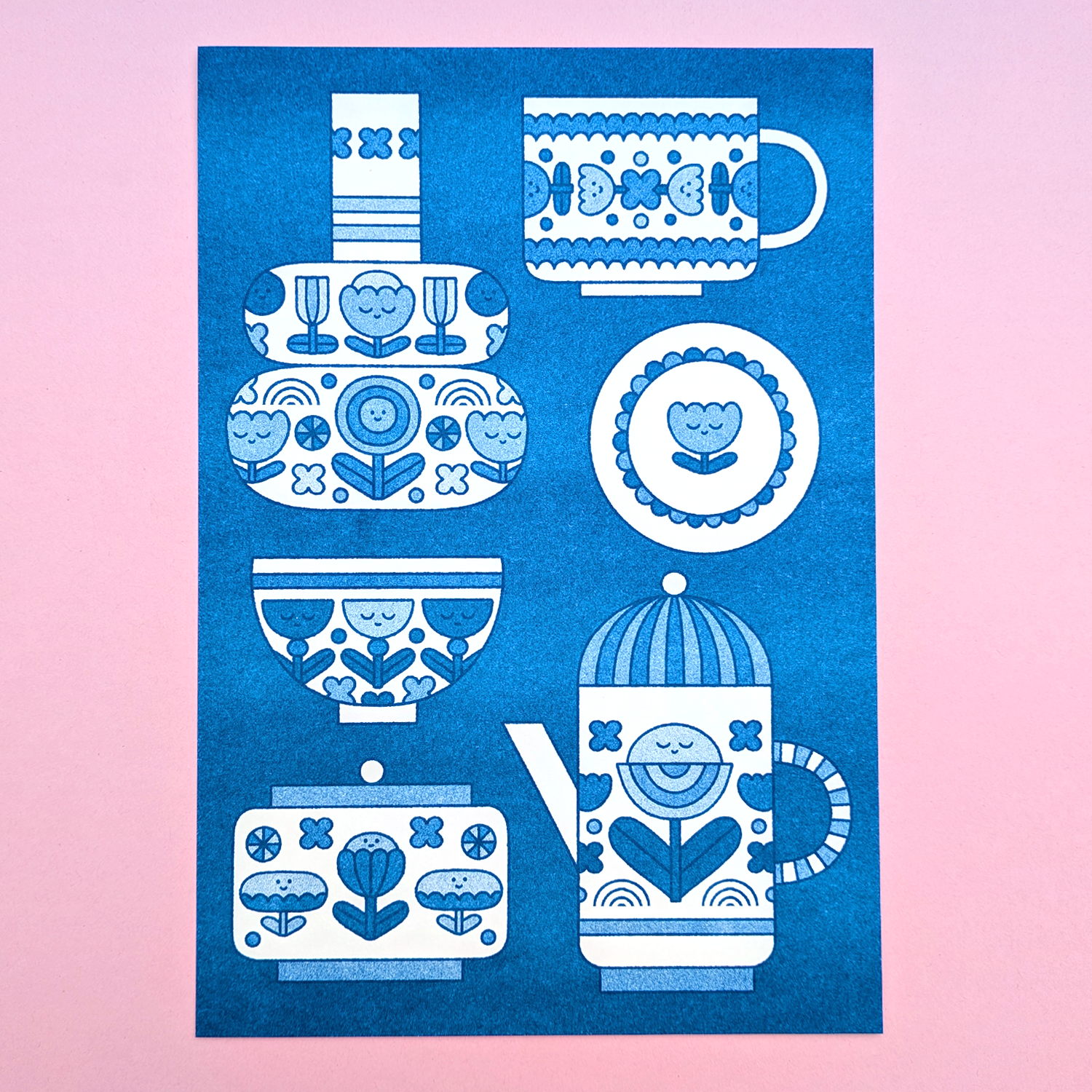 risograph print: delftware ceramics (a4 format)