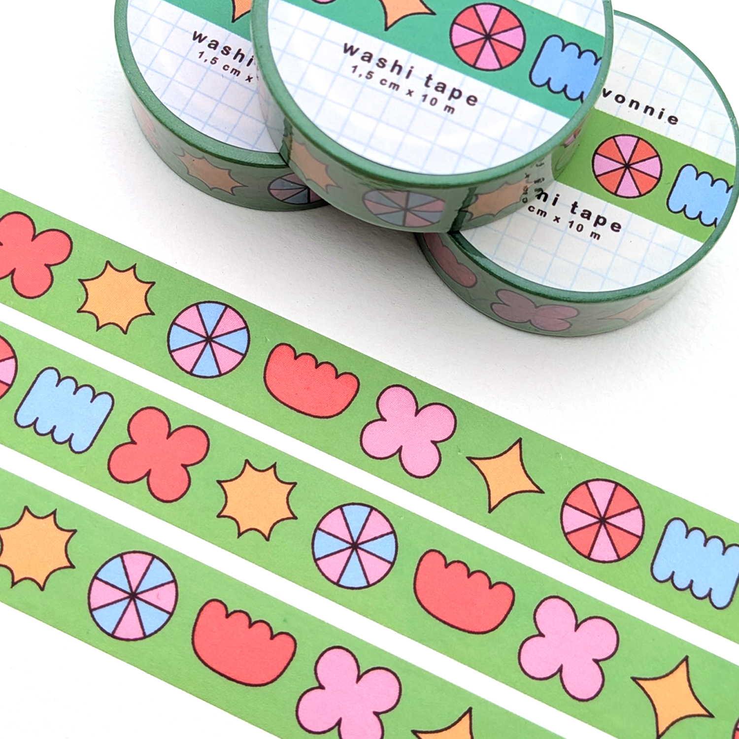 green shapes washi tape
