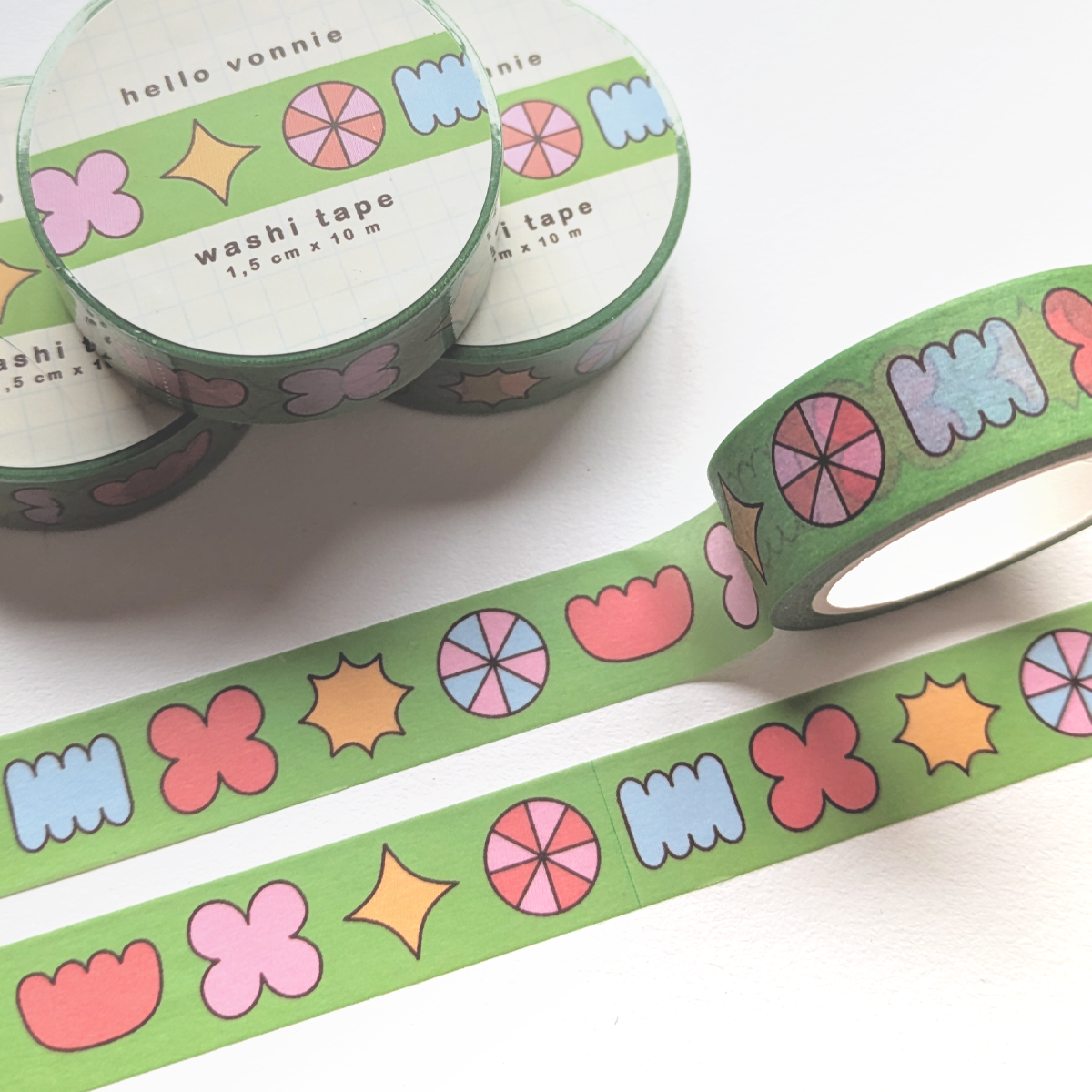green shapes washi tape