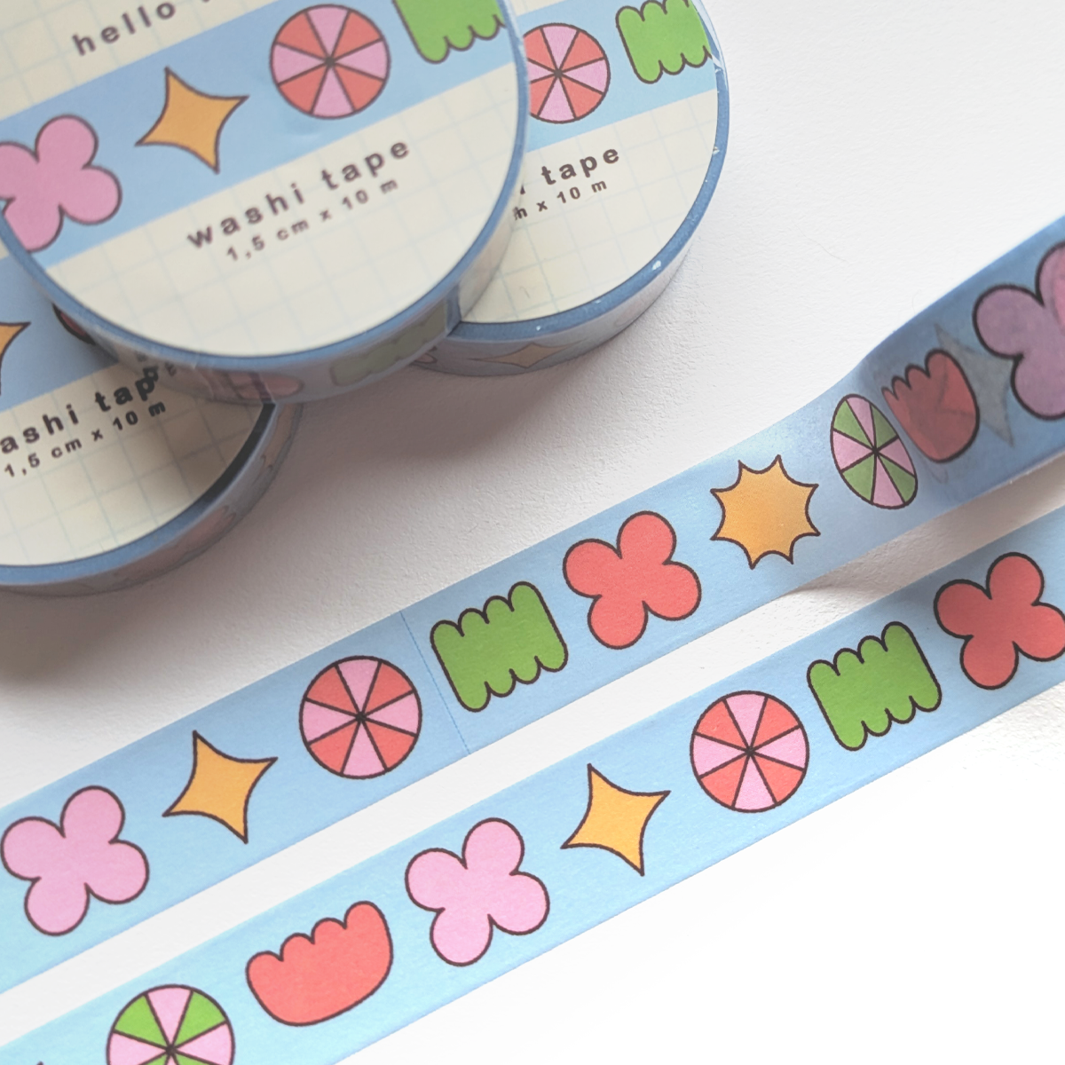 blue shapes washi tape