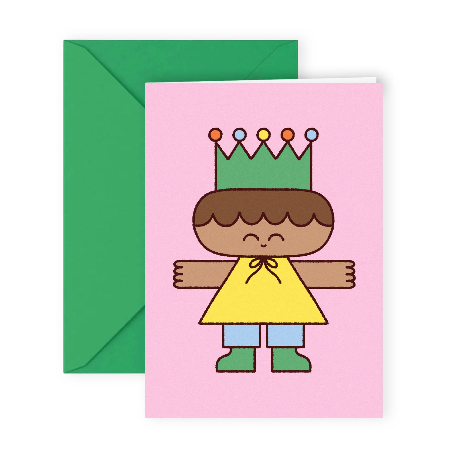 birthday card pink party crown (a6 format)