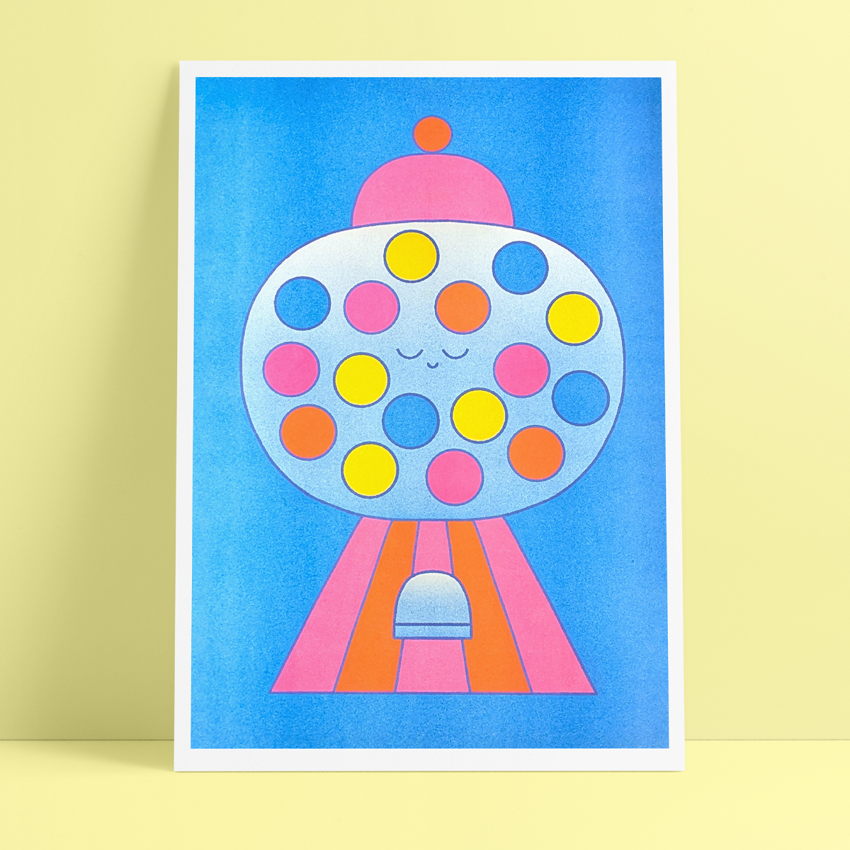 risograph print of a gumball machine (A3 42 x 29 cm)