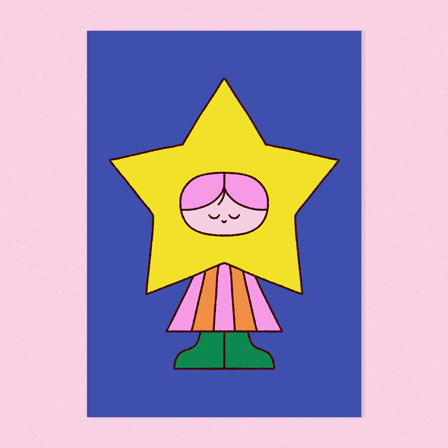 star girl postcard