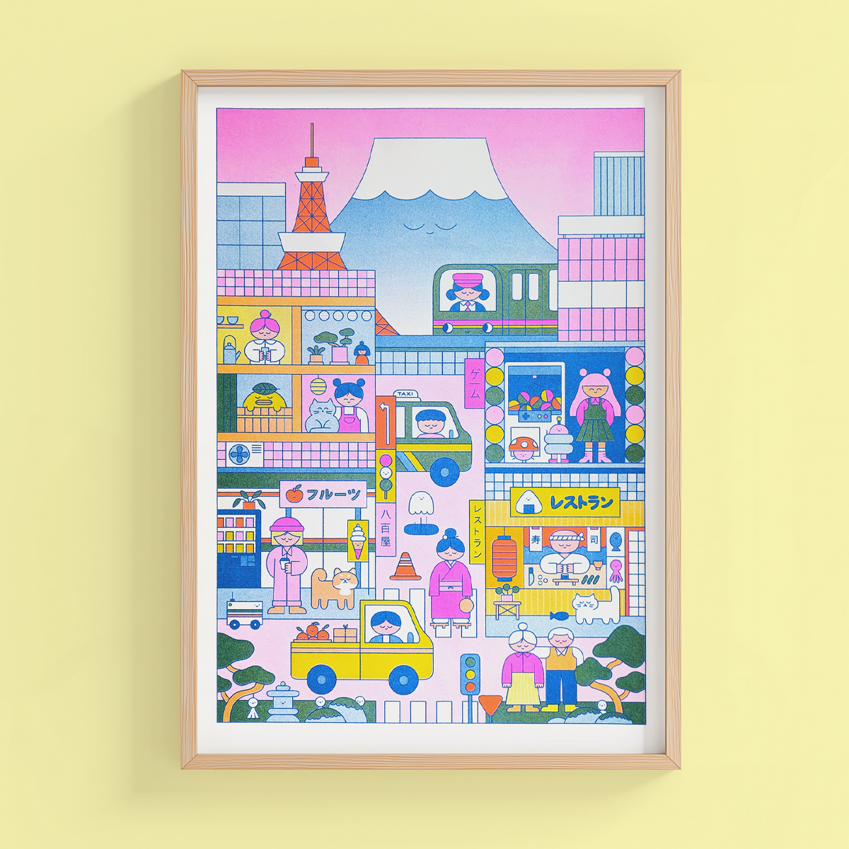 risograph print of tokyo, japan (A3 42 x 29 cm)