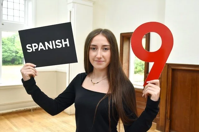 Rosie was one of the school's top performers with multiple 9s, including Spanish.jpg