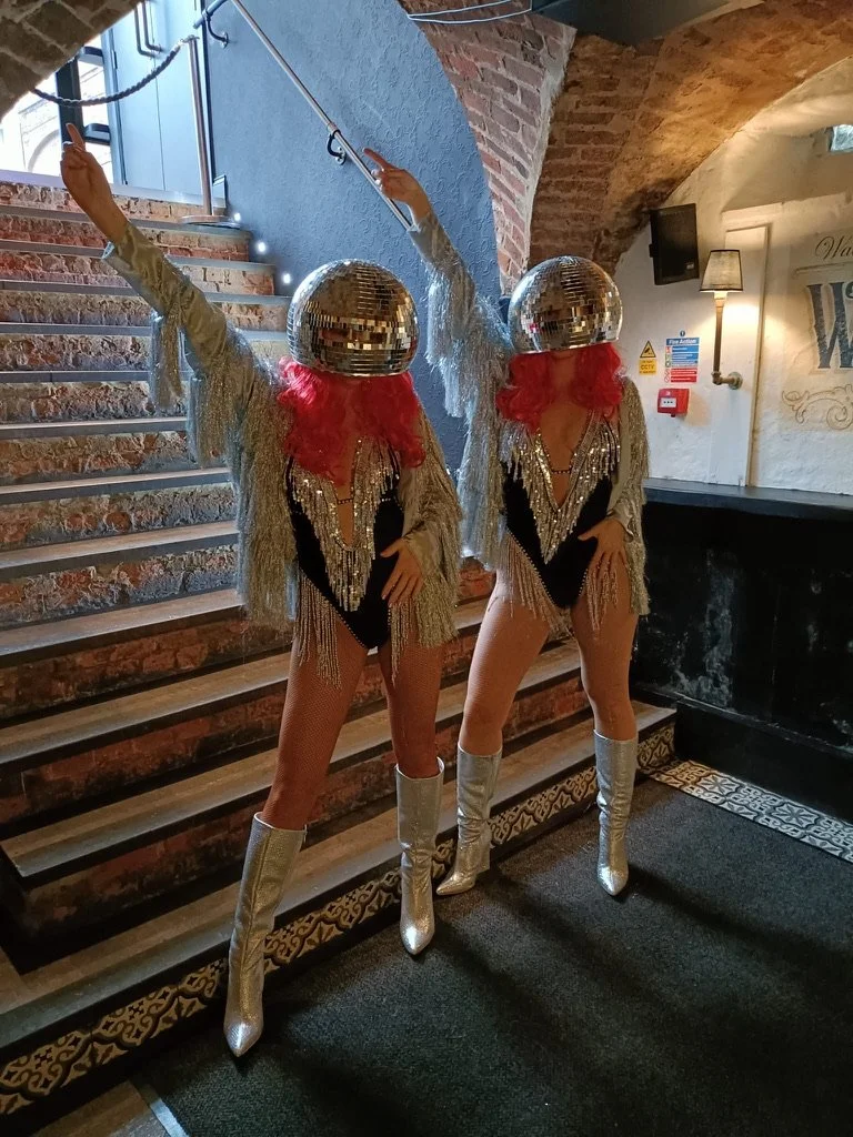 Be Entertained Disco Ball heads outfit 2 .jpeg