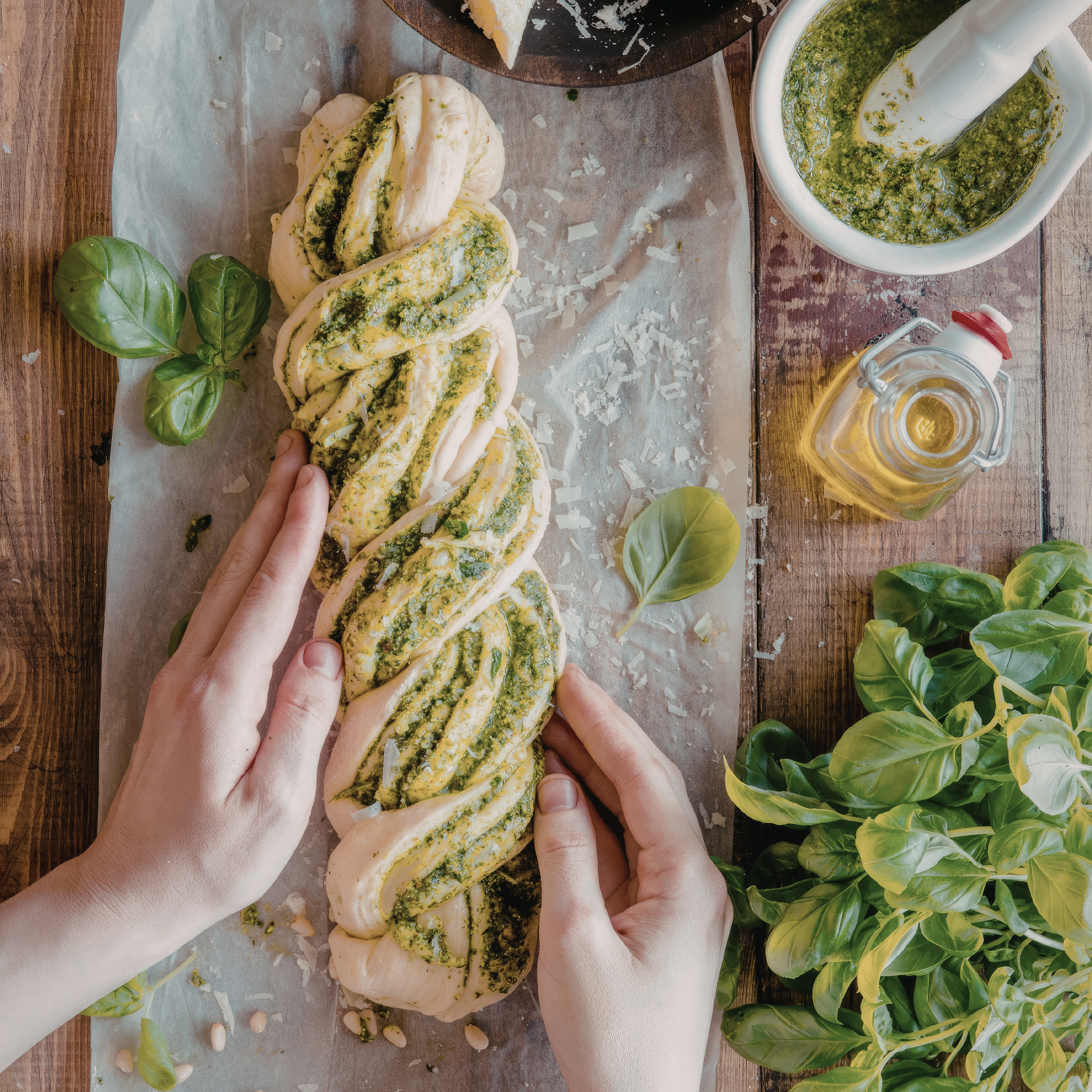 Wild Garlic Pesto Swirl Bread