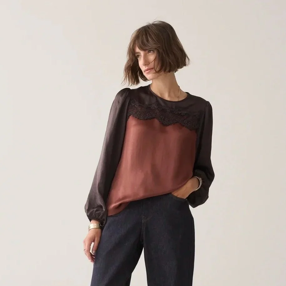 Summum - Two Tone Oberteil mit Spitze