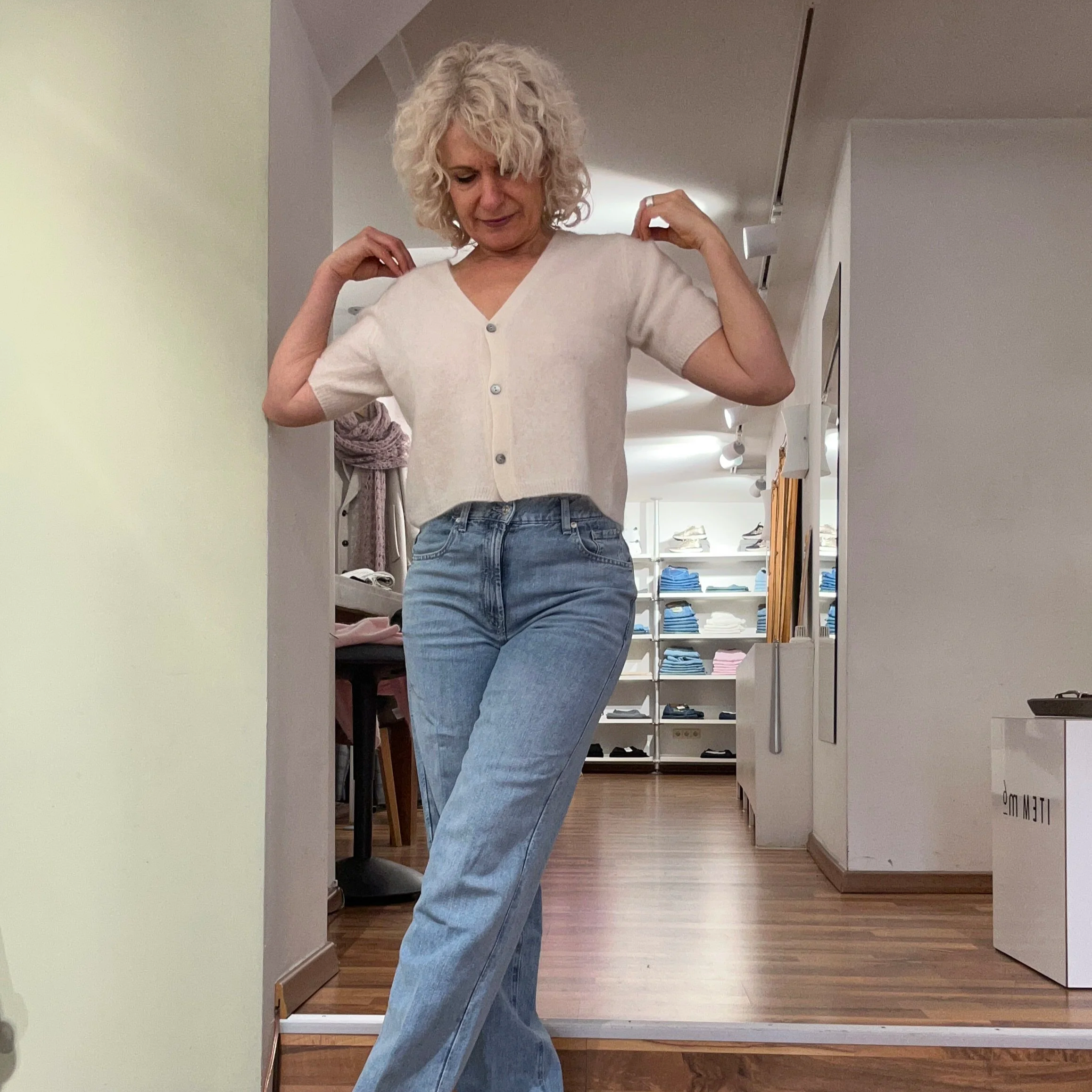 Handmade - Kaschmir Jäckchen - Cashmere Halbarmjäckchen