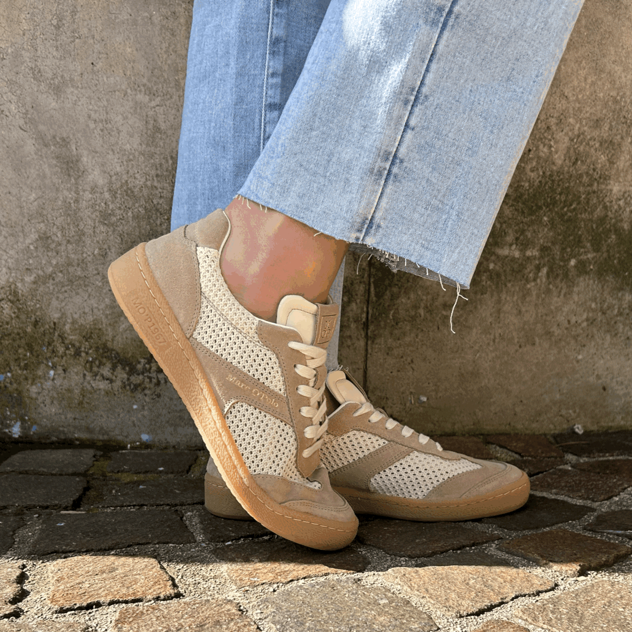 Marc O`Polo - SNEAKER MODEL COURT AUS EDLEM RINDLEDER MIT HÄKELEINSÄTZEN