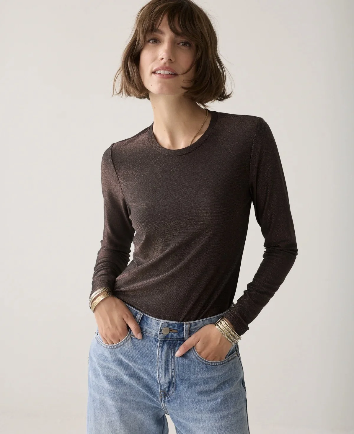 Summum - Fitted Longsleeve aus italienischem Stoff