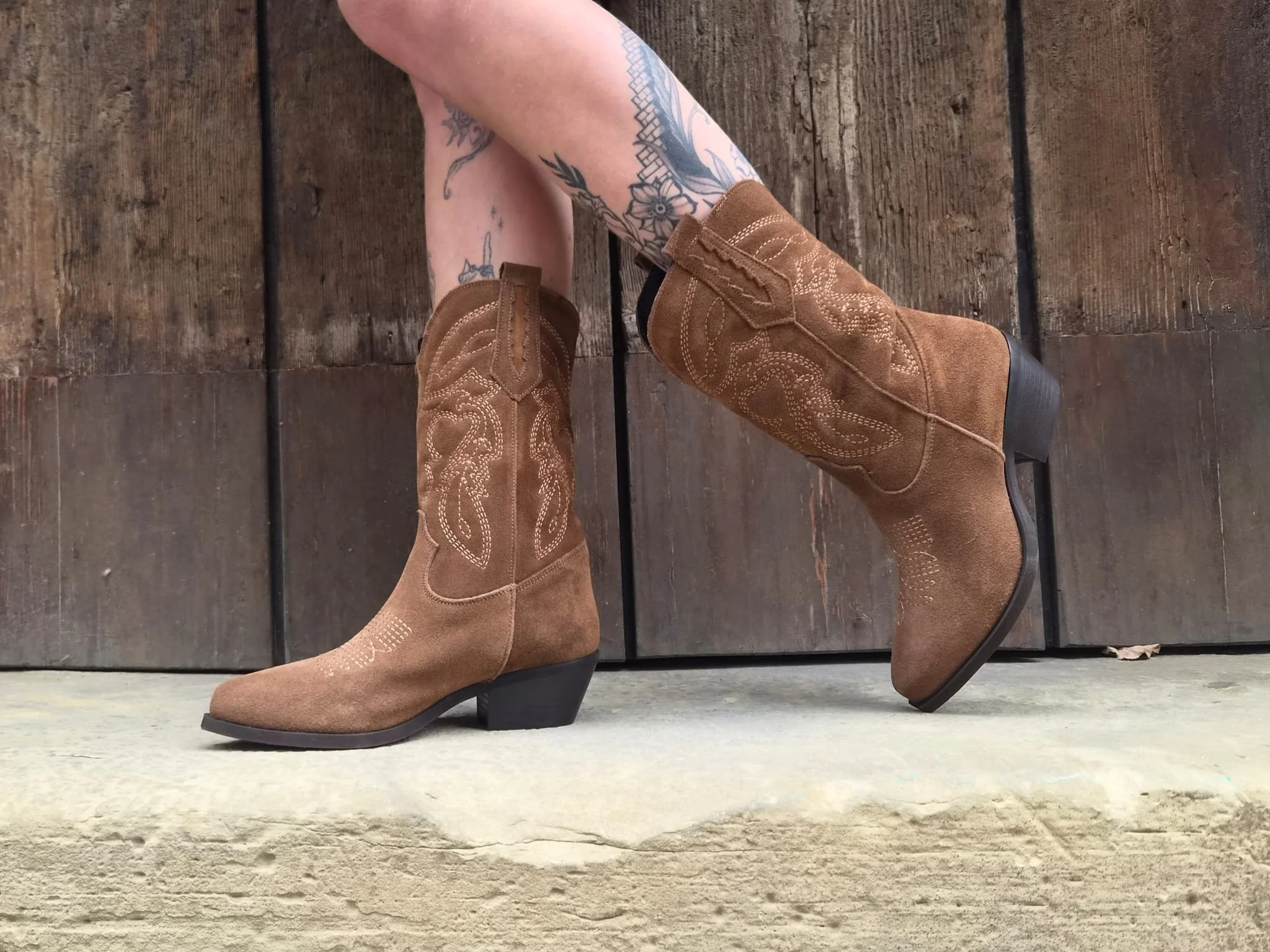 Cowboy Stiefel - Western-Stiefeletten in Cognac