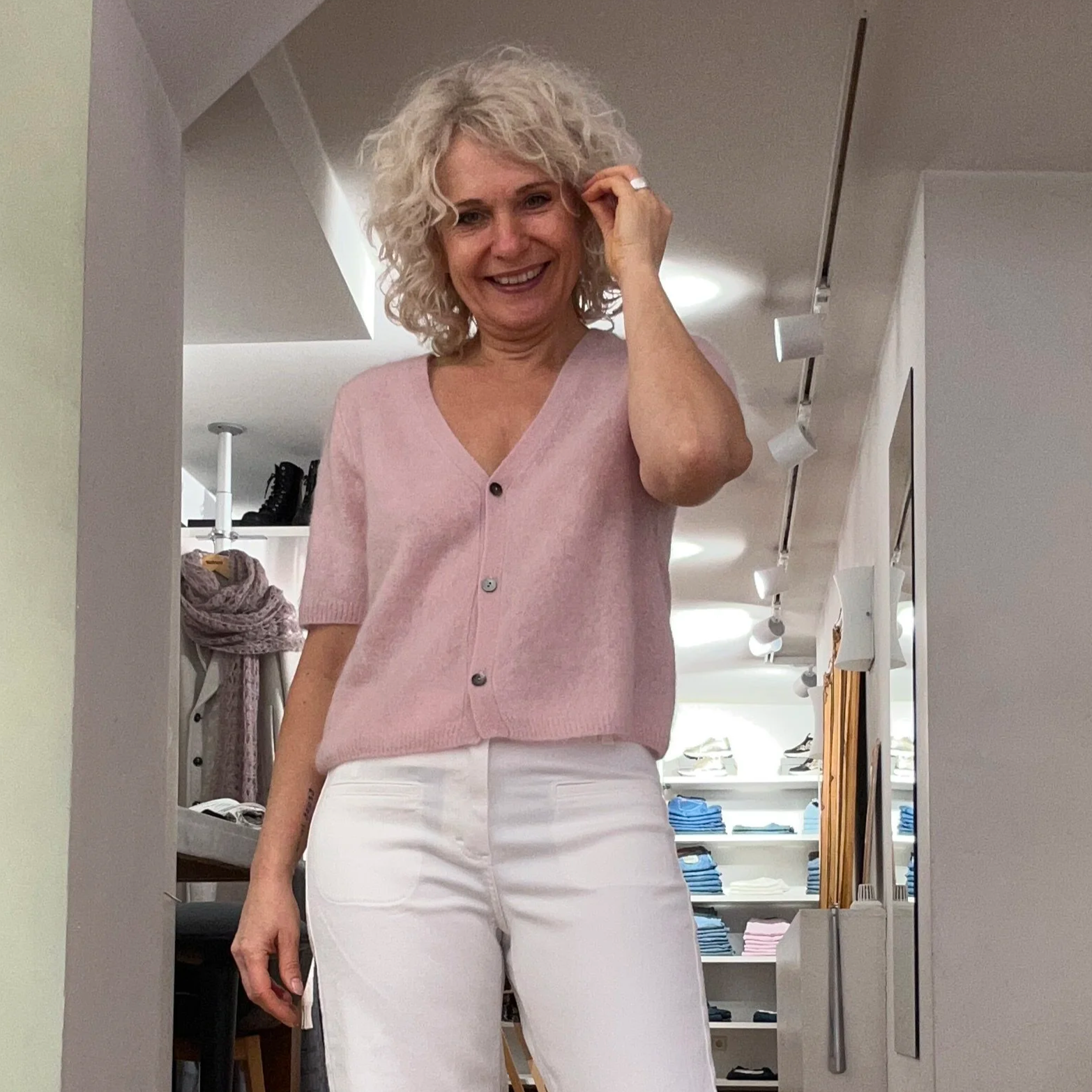 Handmade - Kaschmir Jäckchen - Cashmere Halbarmjäckchen