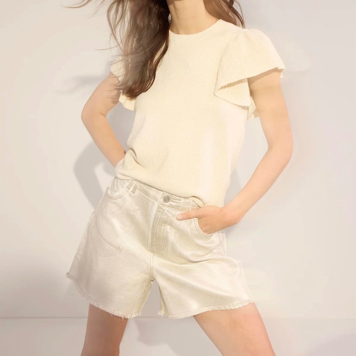 Summum - Shorts mit Goldschimmer