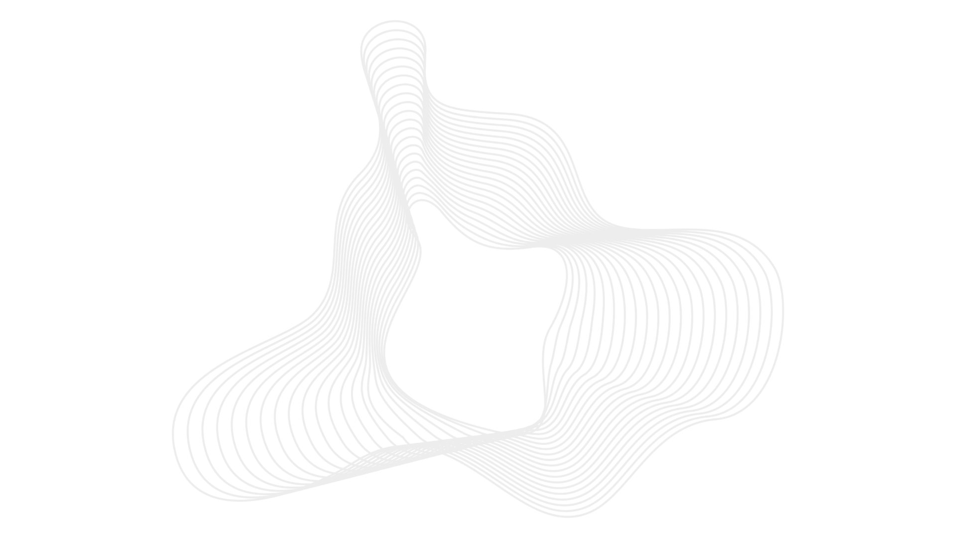 Abstract black and white digital art with flowing white curved lines forming a complex, three-dimensional shape against a black background.