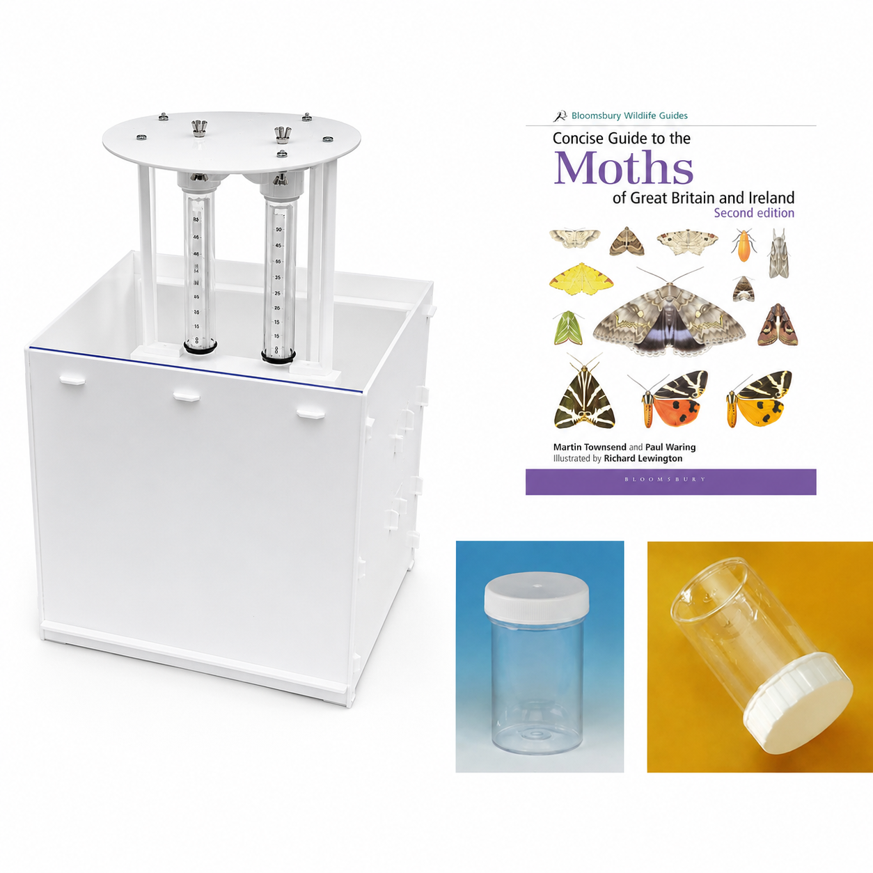 LED34 The ALS Mains Double 6w LED Lepidopterist Moth Trap with Book and Pots Kit