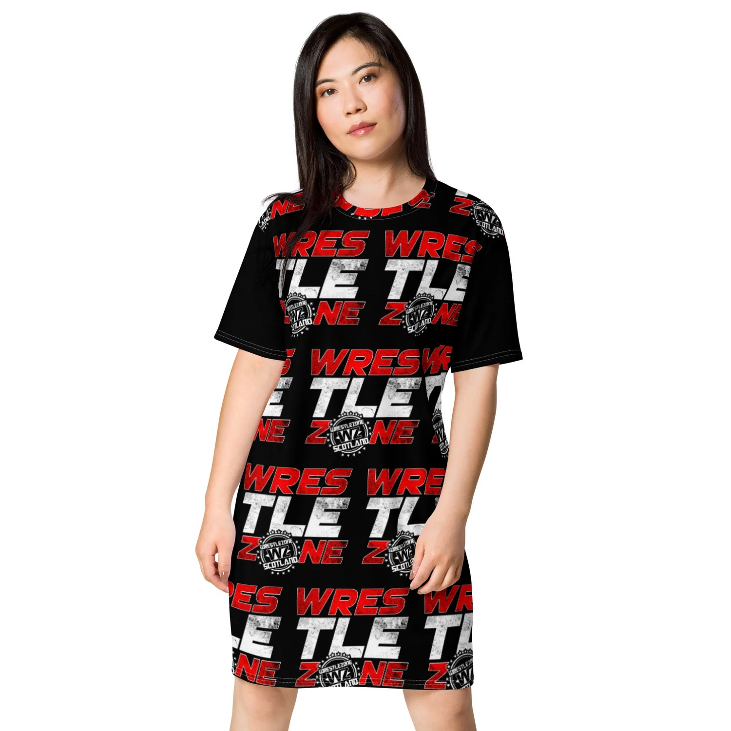 red and white t shirt dress 1431GD