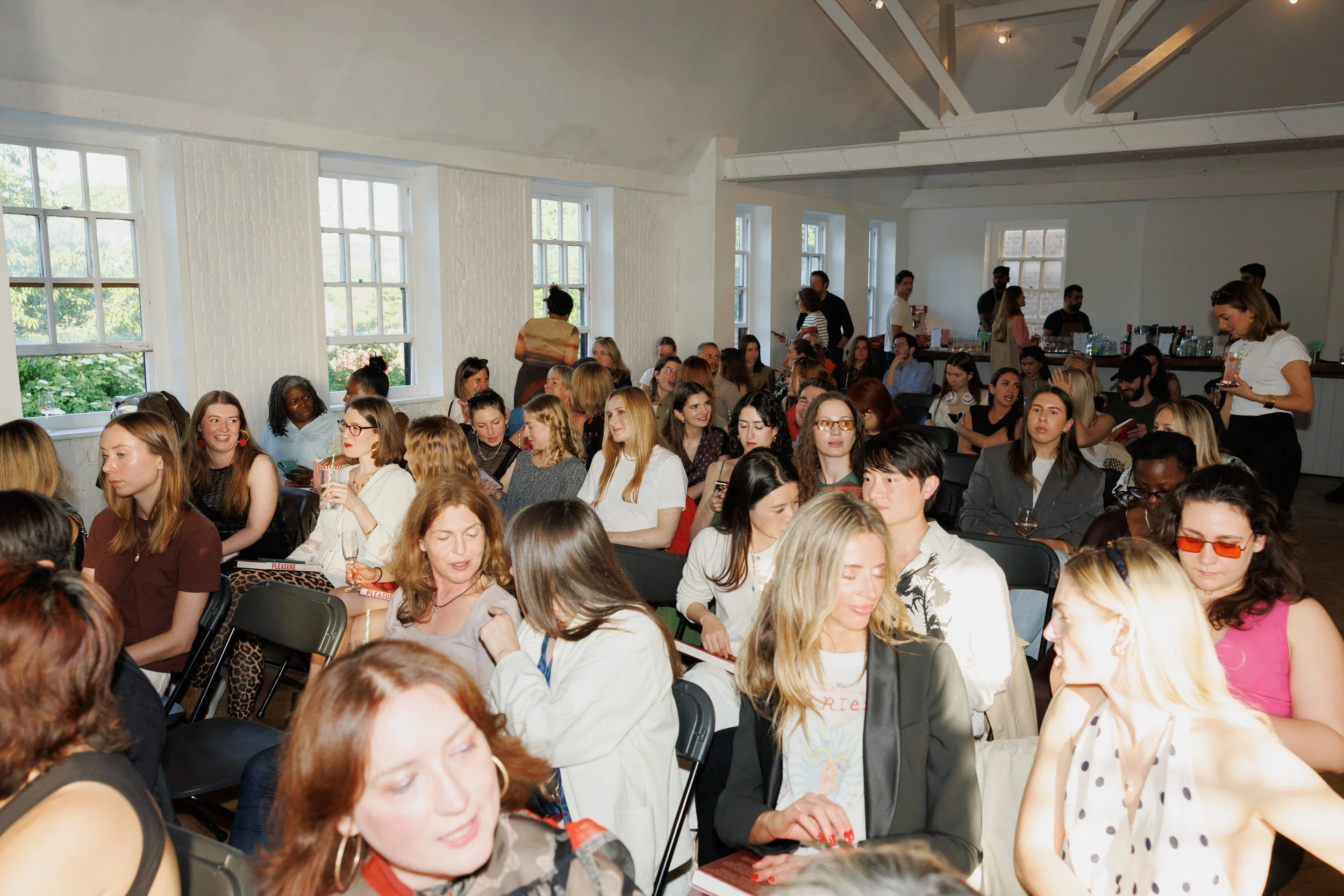 A packed room of people at a Sex Talks live event