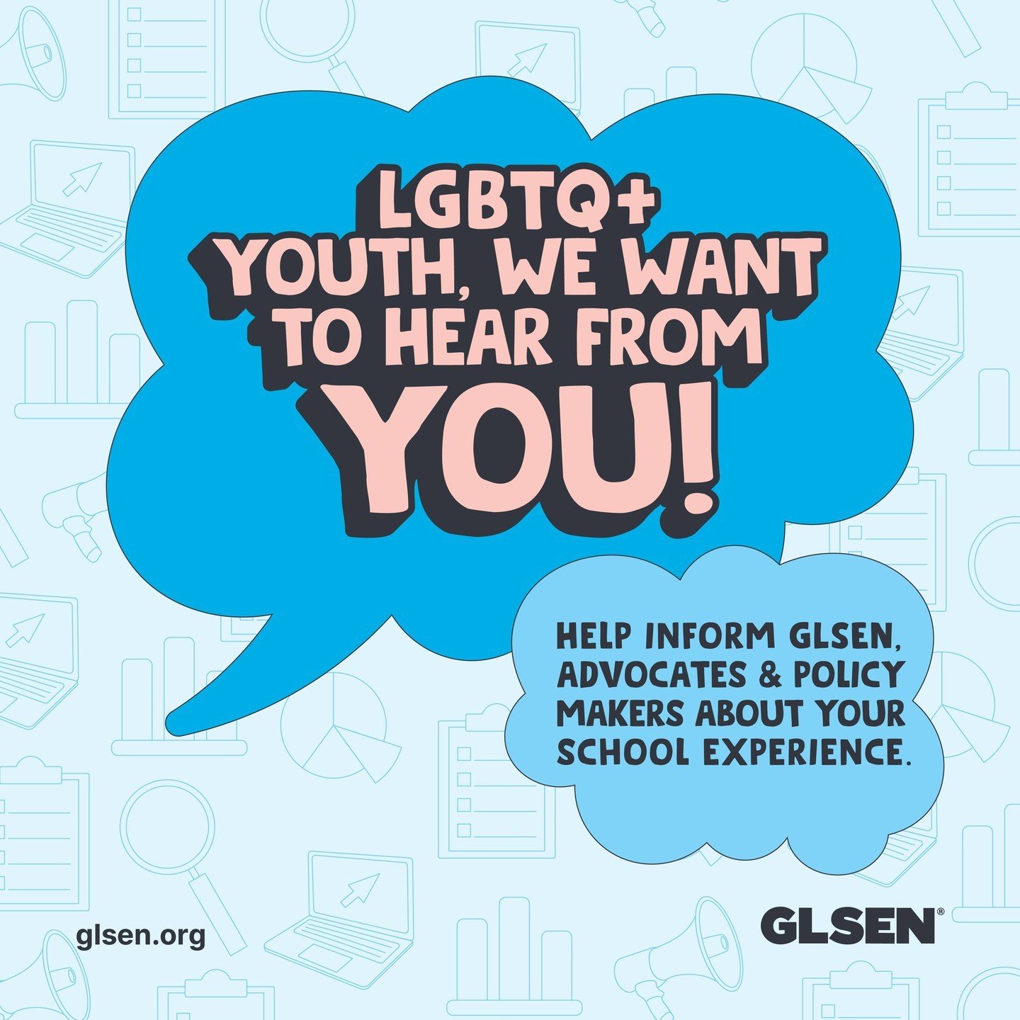 Calling LGBTQ+ Youth: Your Voice Matters! Help shape national policy by completing GLSEN&rsquo;s 2024 National School Climate Survey. Share your experiences and advocate for change! Click the link in our bio to take the survey. 
.
.
.
Llamando a los 